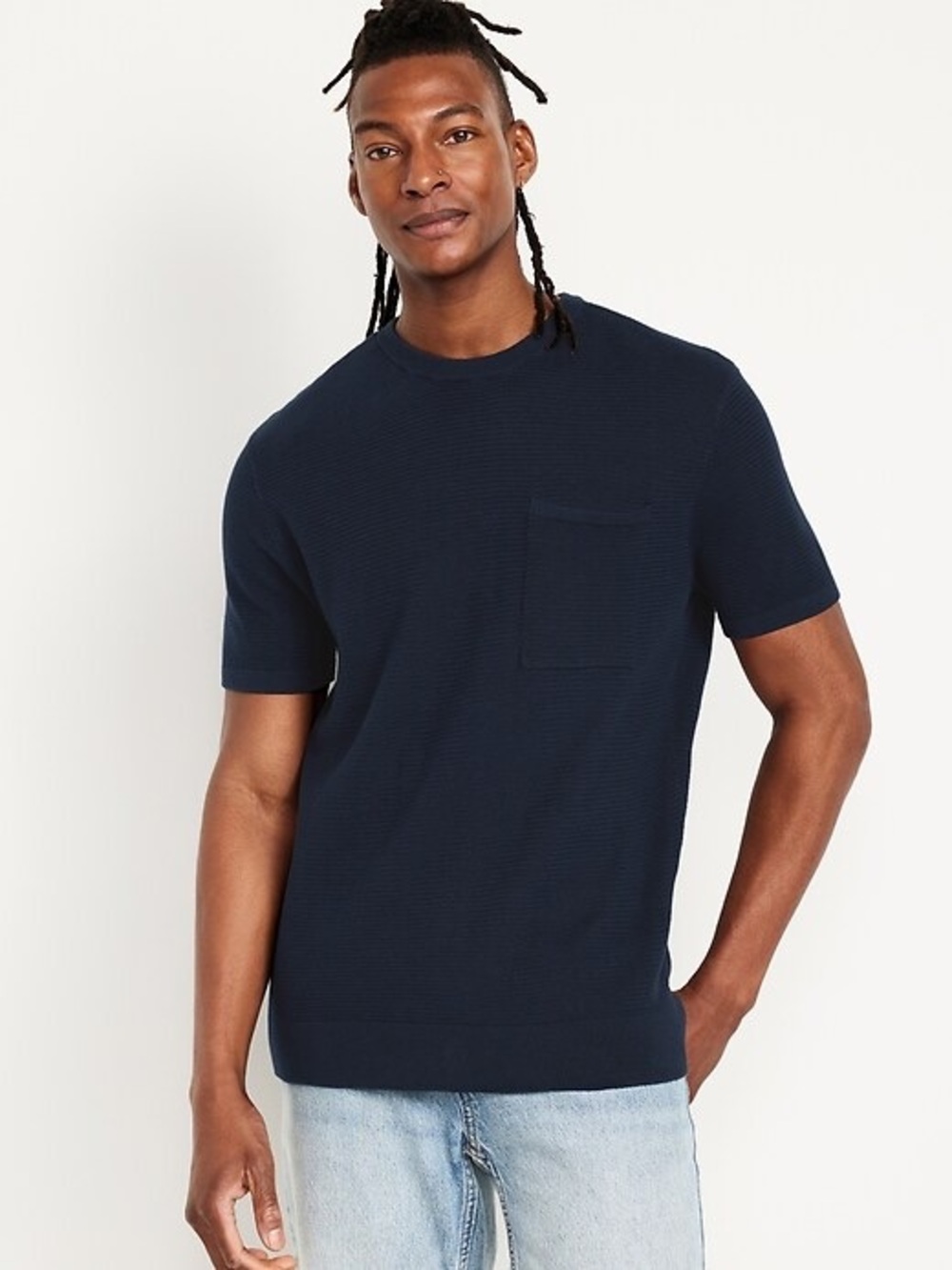 OLD NAVY 100% Cotton Sweater-Knit T-Shirt in In The Navy - XXL